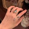 Anillos Florales de Cristal Ajustables de 2 Piezas Borlas de Dopamina Anillos de Dedo de Flor Joyería