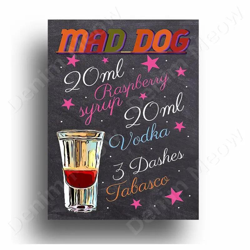 Old Cabun Vintage Metal Tin Sign, Purple Rain Cocktail Decorative Poster, Pisco Sour Mojito Retro Plaque, Bar, Home Wall Decor