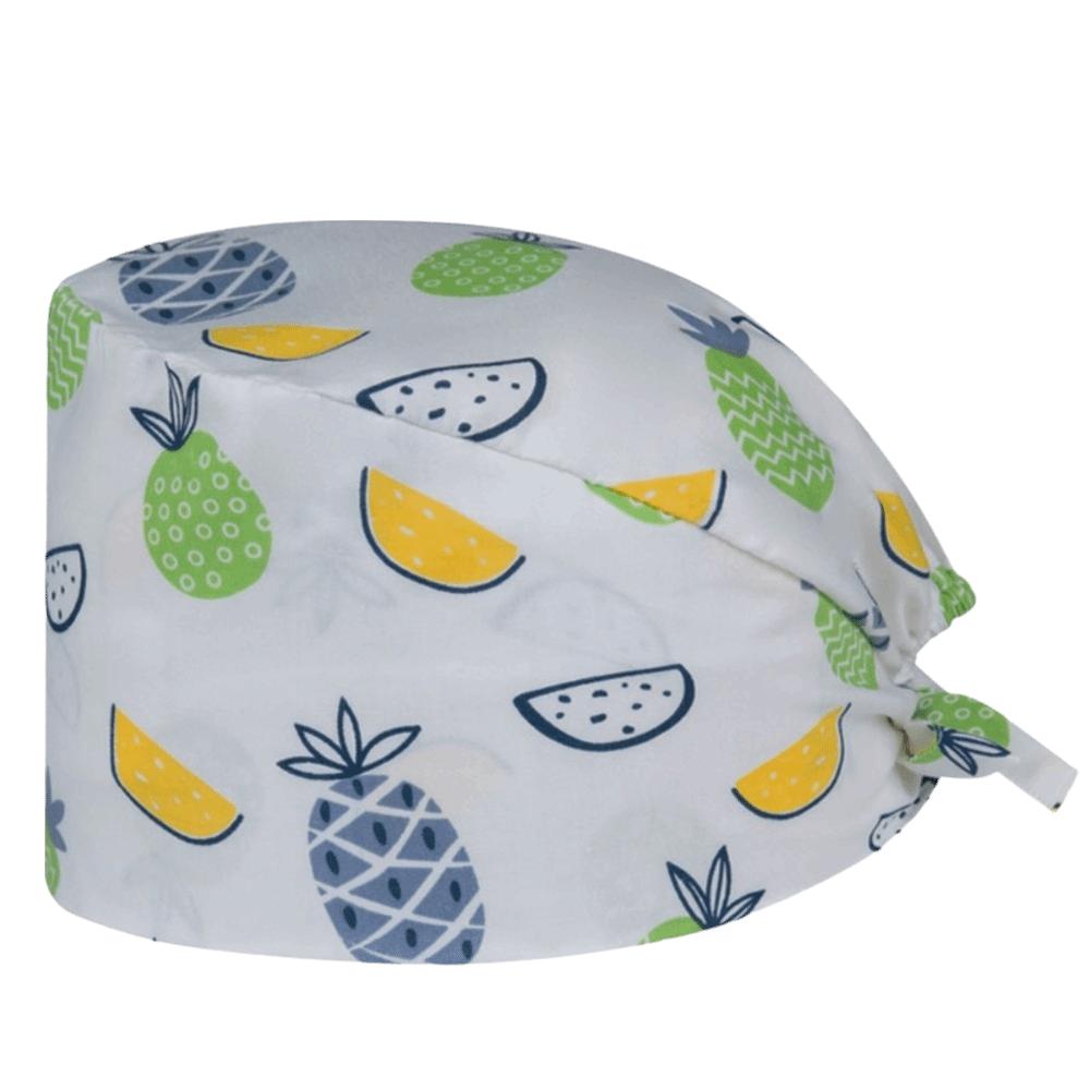Unisex Cartoon Printing Scrub Cap Adjustable Buckle Print Design Lab Scrub Hat Breathable Soft Pure Healthcare Hats Pet Hospital
