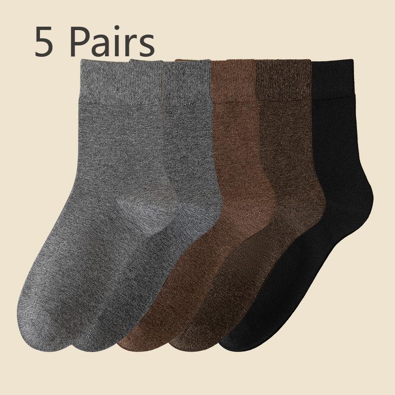 

5 пар носков-труб для мальчиков на весну и осень из хлопка без косточек, дезодорирующих, впитывающих пот, однотонных 5 Pairs