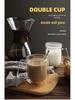 Mingshangde Transparent Double-Layer Insulated Glass Coffee Cup