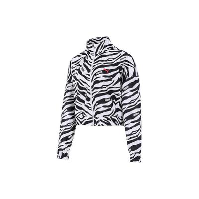Giacca Sportiva con Collo a Stare Stampa Zebrata Donna Giacca Nera 846282-02