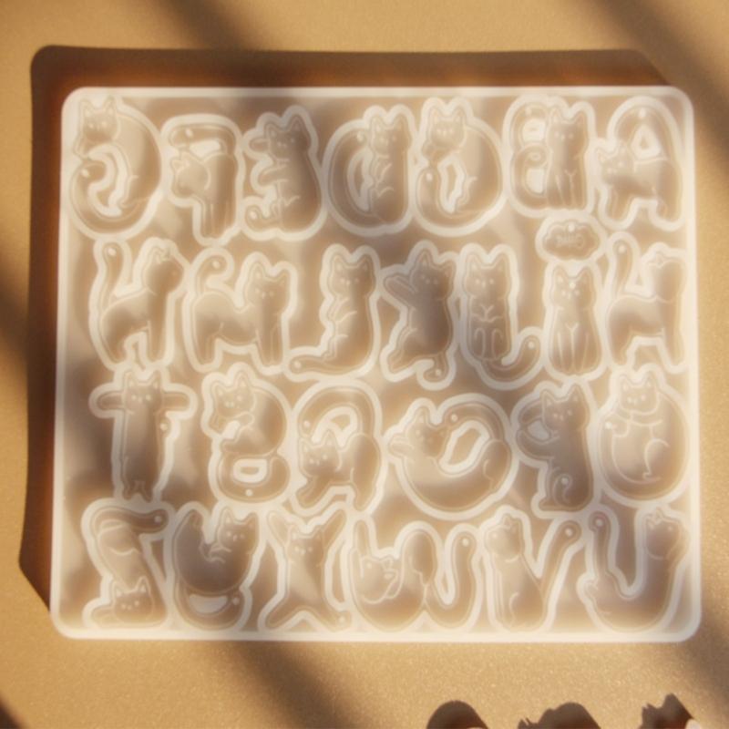 Elastic Cats Letter Silicone Casting Mold Silicone Texture Suitable for Handmade Jewelry Supplies and Gift Making