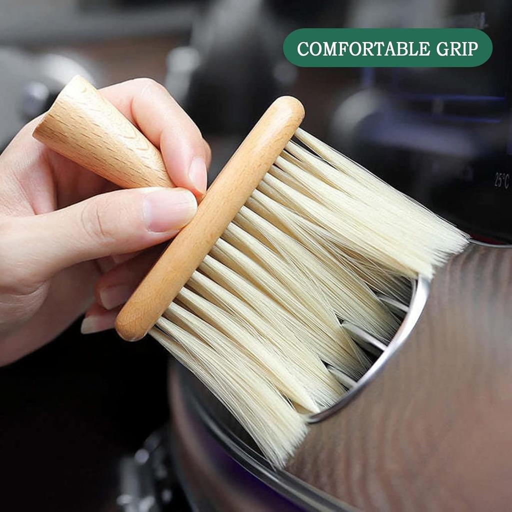 High Density Ultra Soft Detail Brush Kit - Automotive Interior Cleaning Tool With Soft Hair, Wooden Handle, Deep Cleaning For Keyboards, Laptop, Sofa
