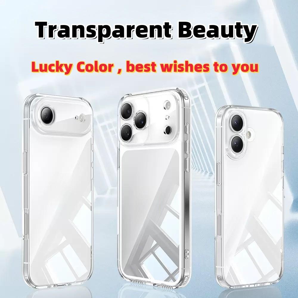 Transparent TPU Shockproof Protection Phone Case for iphone 17 Pro Max / 17Pro/17/Air/16Pro Max/16Pro/16+/16/16e- Crystal Clear