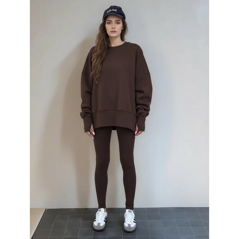 Women's European & American Casual Loose Sweatshirt and Skinny Pants Set - 2025 Autumn/Winter Collection