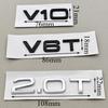 3D ABS Car Letters Rear Trunk Badge V10 V6T 2.0T Logo Sticker Emblem For  Audi A4 A5 A6 A7 A8 Q/S/RS/SQ Series Auto Accessories