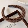 Autumn Winter Plush Brown Leopard Print Headband Woman Retro Temperament Hair Hoop Lady Party Hair Band Fashion Hair Accessories