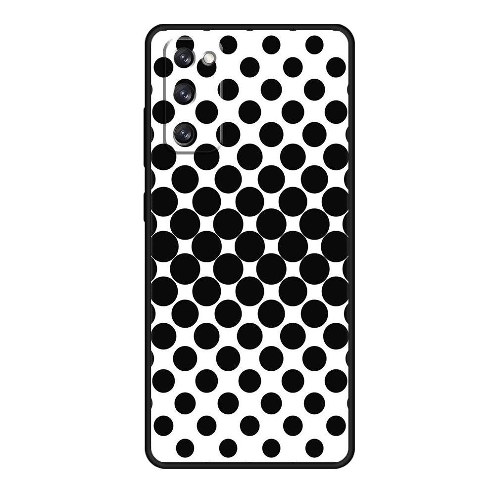 For Samsung Galaxy S10e S22 Ultra 5G S8 S21 Plus S10 S7 S9 S20 FE 2022 Phone Case Black and White Polka Dot Silicone Fundas
