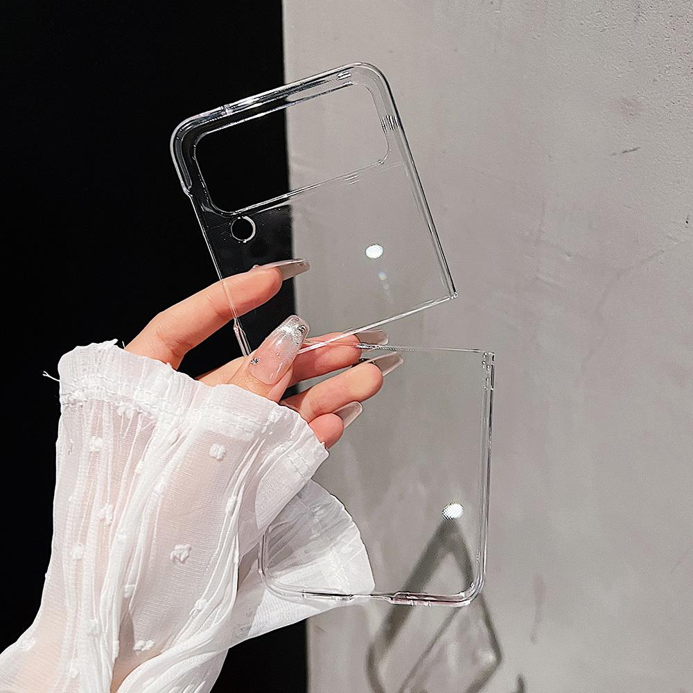 Phone Case for Samsung Z Flip 1 2 3 4 5 6 Z Fold 2 3 4 5 6 Motorola Razr 40 50 Oppo Find N N2 N3 N5 N2 Flip High Transparency Folding Screen