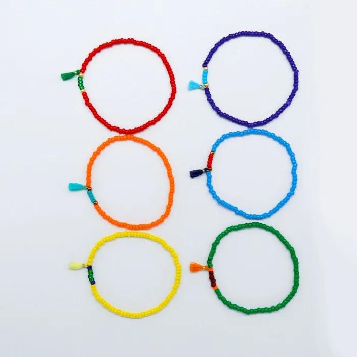 Bonbo Ethnic Tassel Bracelet Point Bead Bracelet 6 Colors