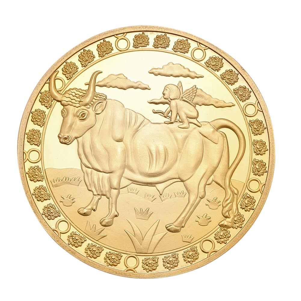 

Gold Plated Physical Coin Limited Editions Exquisite Commemorative Medal Precious Metal Finish Zodiac Coins for Friends Family