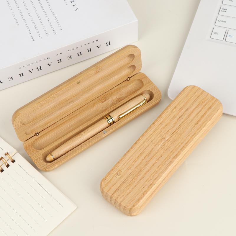 1Pc Bamboo Pen Box Smooth Writing Supplies Nature Bamboo Pen Fountain Pen Case For Office Home