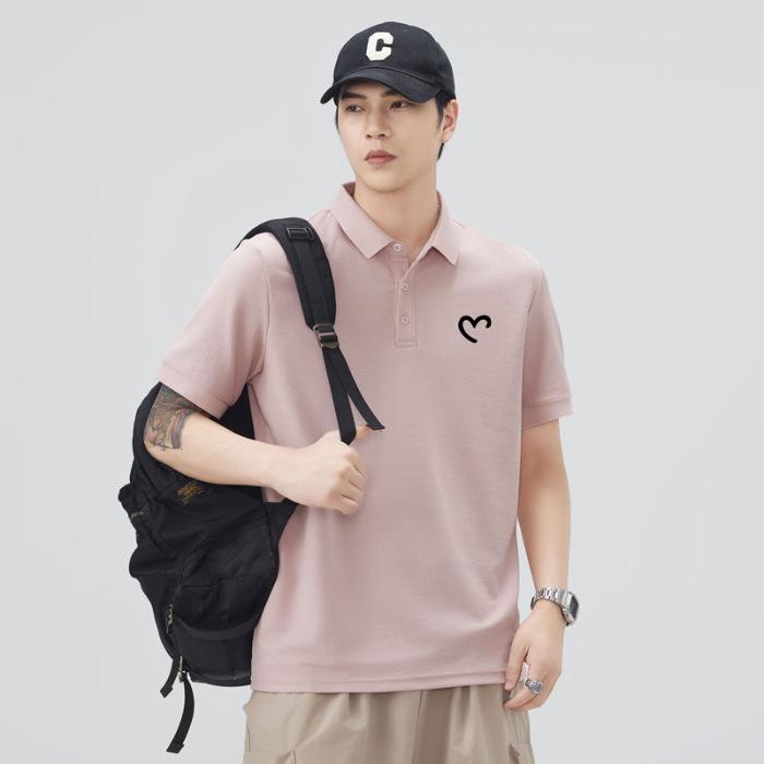 Summer Thin Three-dimensional Silicone Printed Short-sleeved POLO Shirt Men's T-shirt Top