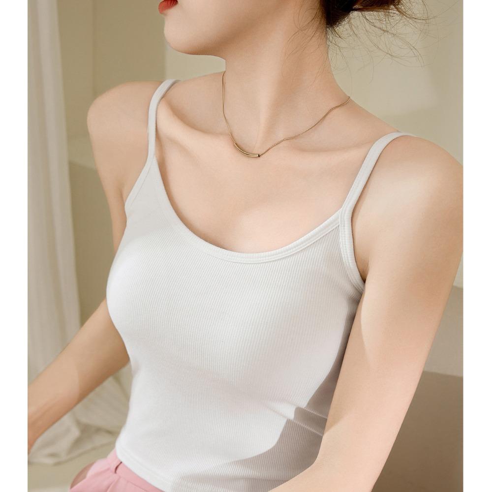 Summer Women with Bra Pads Inside The Poly Poly Thickening Show Bust Large Bra One Halter Vest