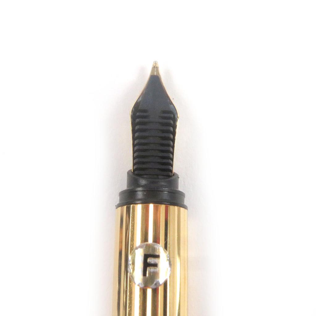 Excellent Cartier Fountain Pen Trinity Cap Type Black Gold 18K Mens Used