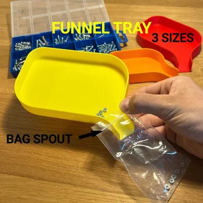 1/3Pcs Funnel Sorting Tray Stackable Small Parts Screws Nuts Bolts Washers Nails Building Bricks Easy Sorter Tray Garage Workshop Organization Tools