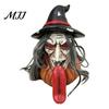 Unique Halloween Gifts Long Tongue Witch Pumpkin Ornament, Spooky Gothic Desktop Resin Kitchen Counter Accents Figurine, Collectible Tabletop