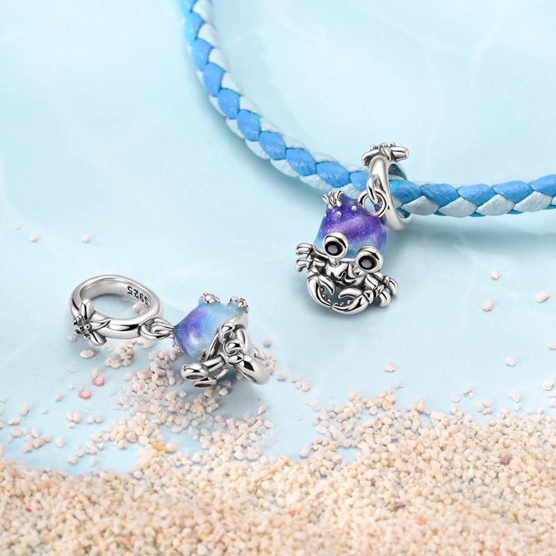 Original Kupfer See Krabbe Schildkröte Oktopus Charm Perlen Passen Armband Zubehör Charms Schmuck Frauen Feiner Schmuck Geschenk