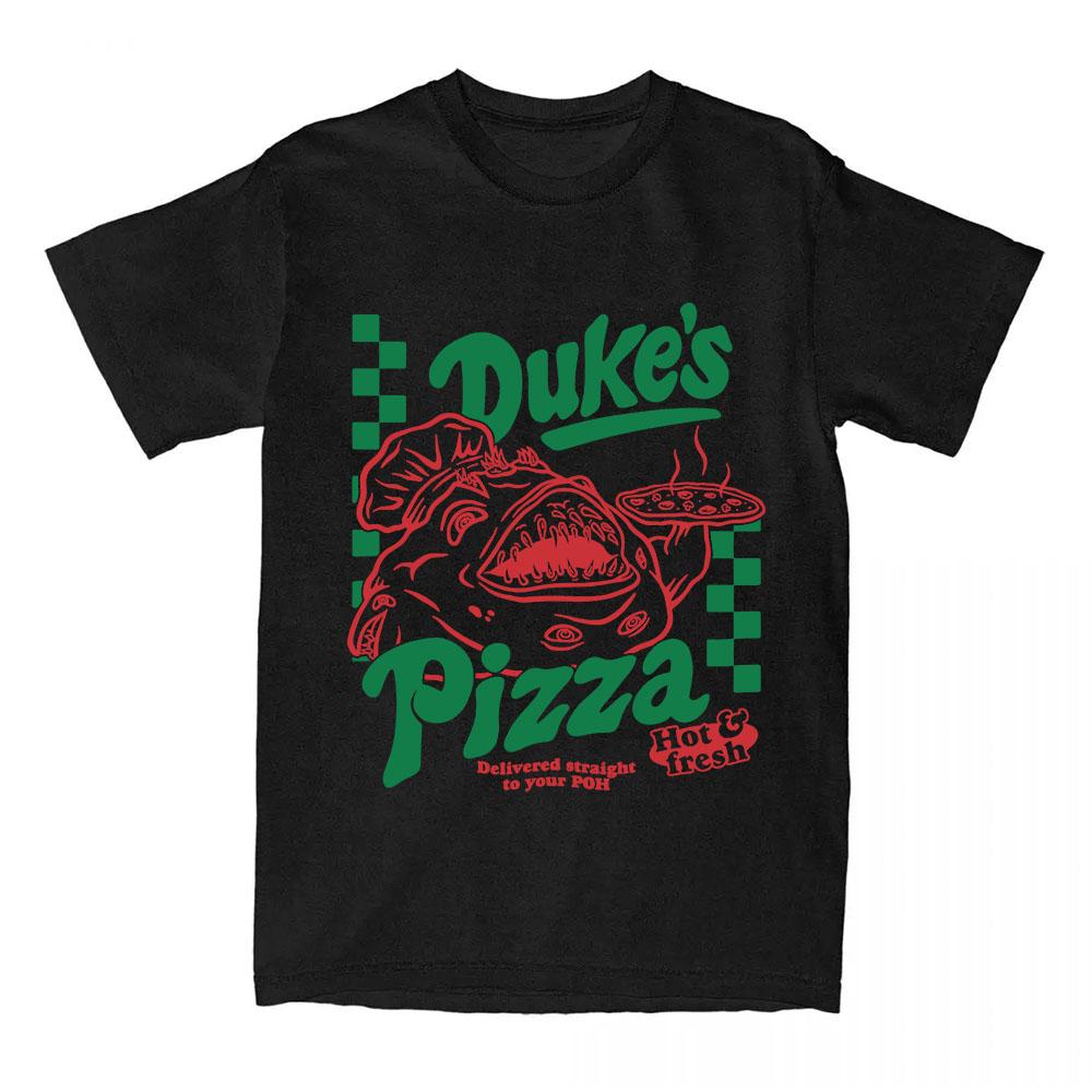 OSRS Duke's Pizza Tees Game Old School RuneScape Graphic T-shirt Cotton Crew Neck Fashion Tshirts Print Merch Casual Clothing