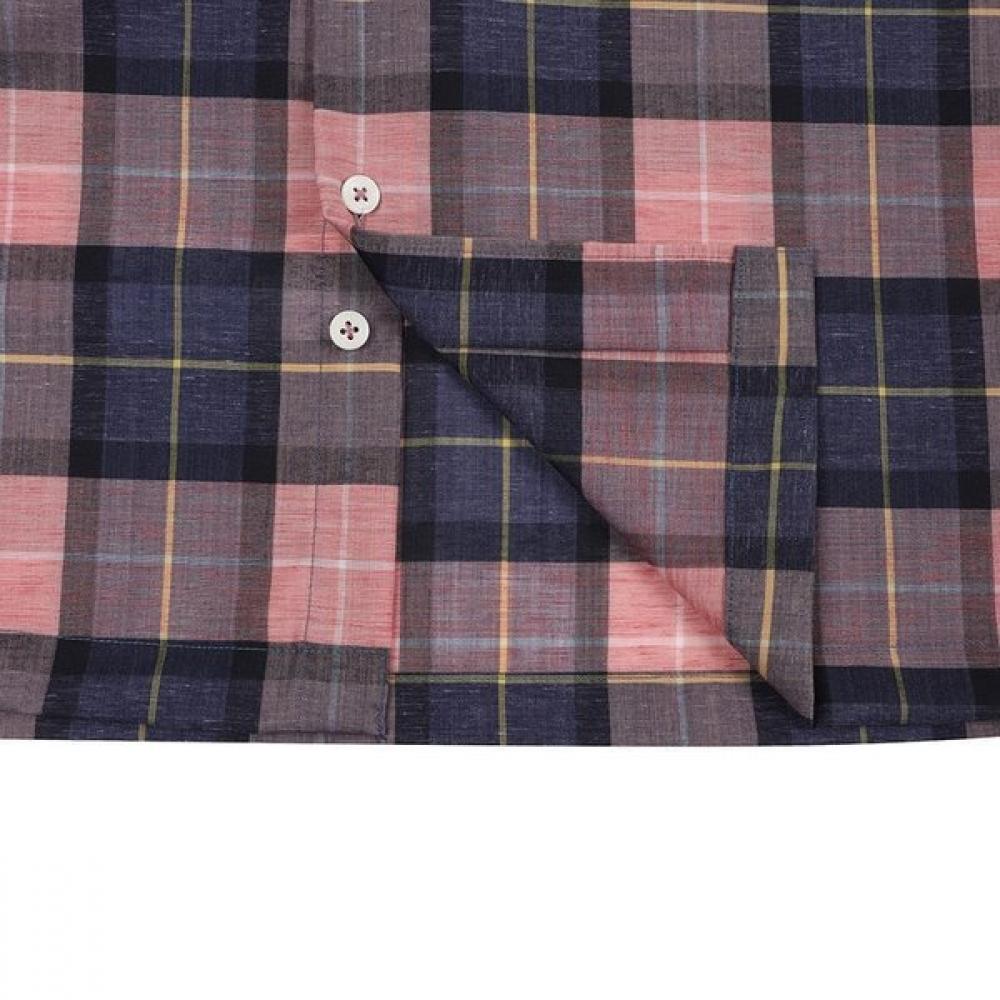 DakS Men S Linen Check Regular Fit Long Sleeve Shirt dmS1Shcl110p1