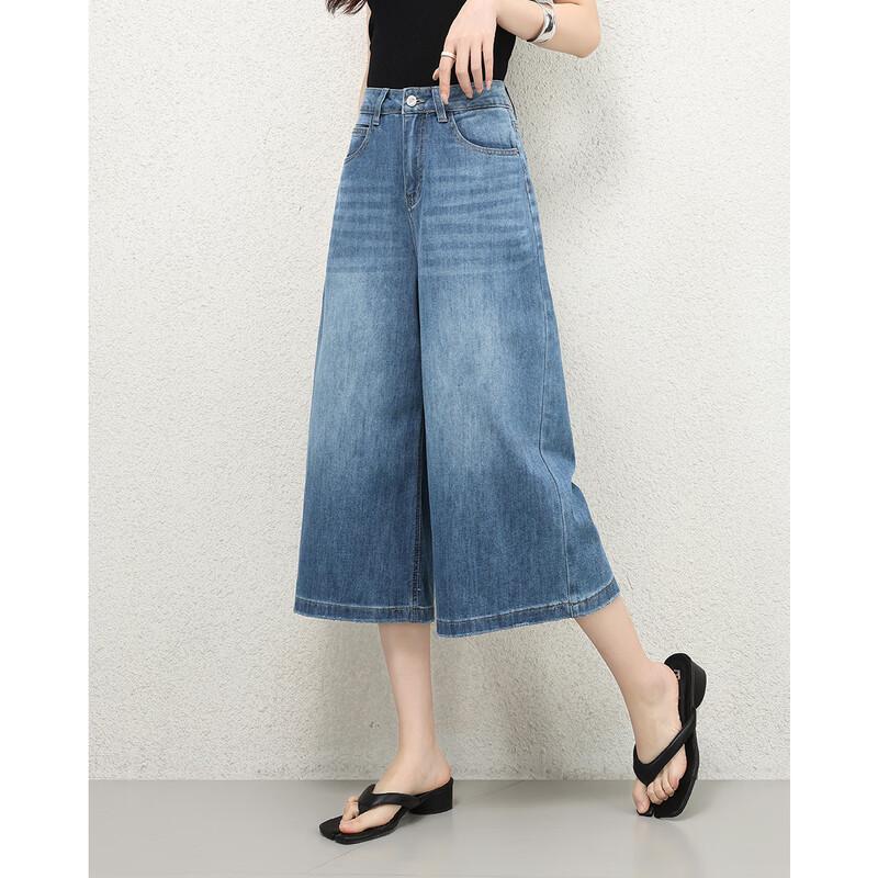 TERRE BLEUE Women s Relaxed Fit Cropped Jeans M