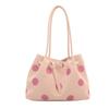 Polka Dot Shoulder Tote Bag Large Capacity Buckle Design For Daily Commuting Shopping