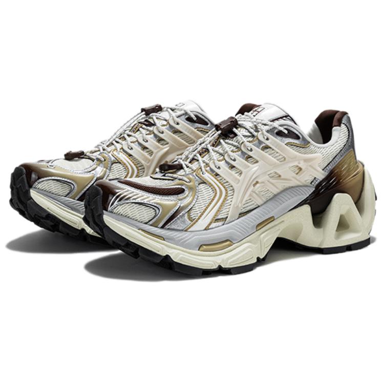 Li Ning Lijun Ace 3.0 Retro Trend Sports Casual Shock Absorbing Breathable Low Top Dad Shoes Women sneaker AZGW348-3