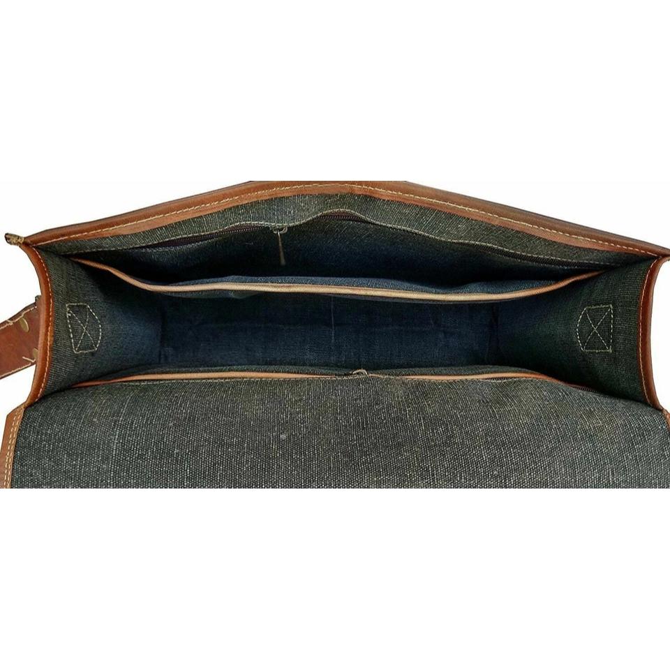 Men's Real Leather Vintage Unique Design Laptop Messenger Handmade Briefcase Bag