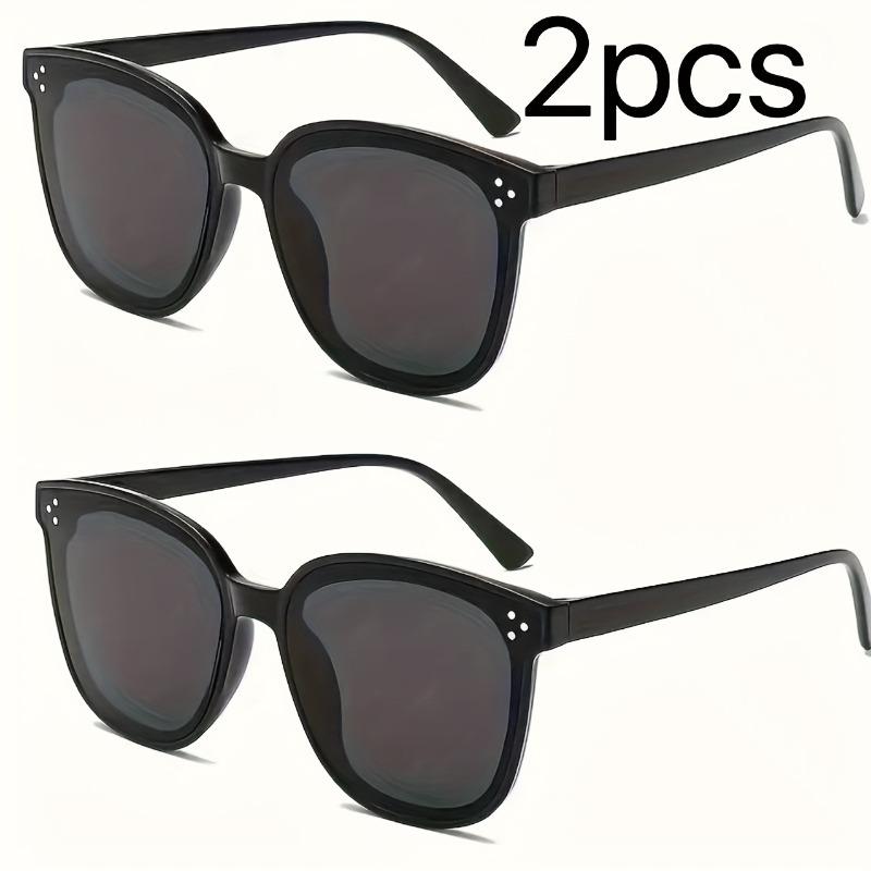 2/3 Pieces Men's and Women's Large Square Fashion Glasses - Anti Glare Fashion Glasses Suitable for Driving and Beach Travel