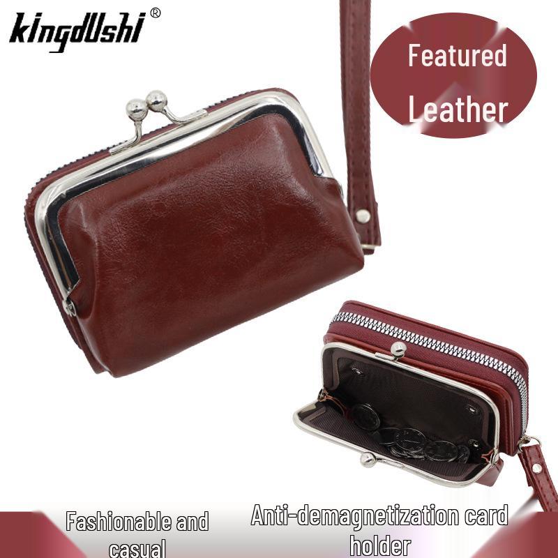 Retro PU Leather Women's Wallet with Coin and Card Holder, Buckle Closure, and Multi-Card Slots