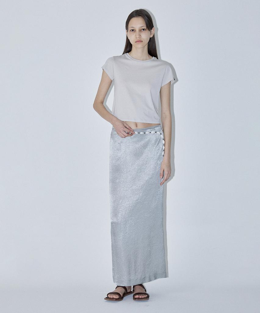 EN OR Basic Short Sleeve Crop T-Shirt - Light Beige