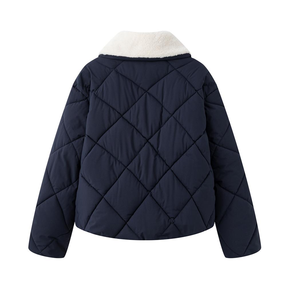 Women's Cotton Jacket Winter Chinese Style Cotton Coat with Spliced Wool Collar Thick Coat for Warmth Coats