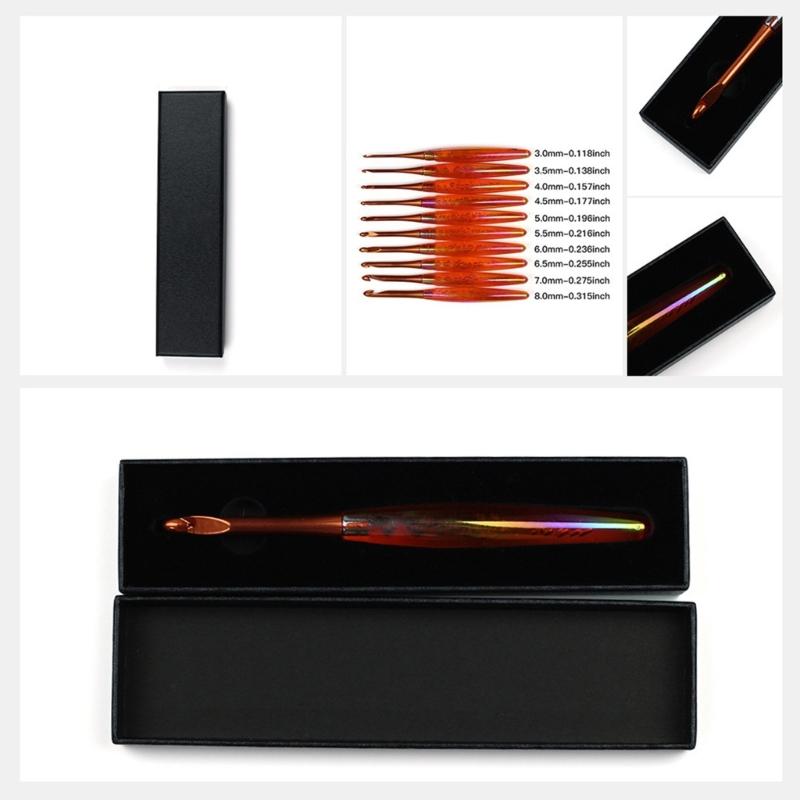 Ganchillo Ergonómico Profesional Mango Acrílico Ganchos de Ganchillo Herramienta para Manualidades con Hilo para Principiantes Tejer Tejer