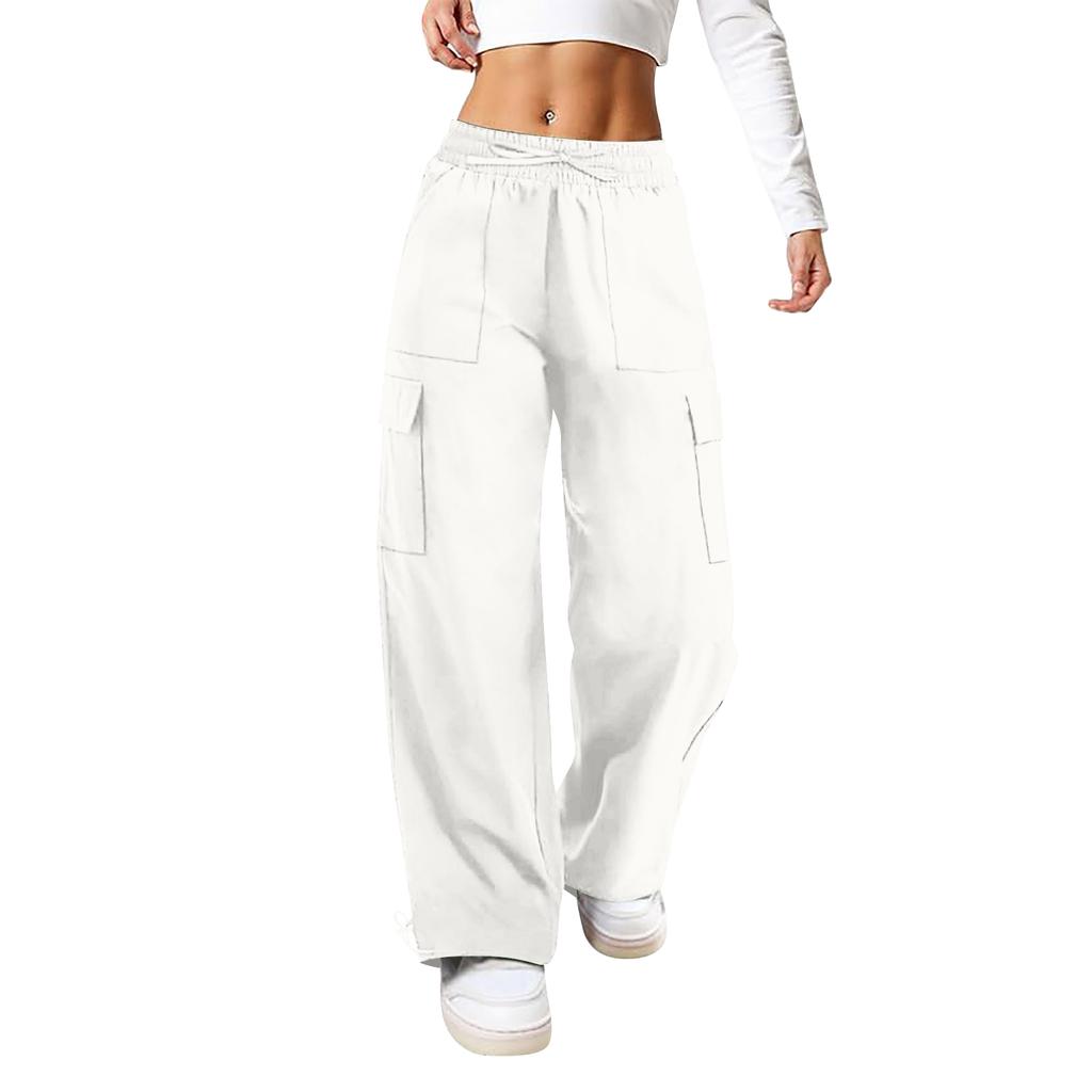 Pantaloni Casual Larghi da Donna – Pantaloni Cargo Asciugatura Rapida con Coulisse