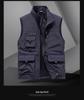 Men's Waterproof Quick-Dry Multi-Pocket Outdoor Photography Vest with Breathable Stand-Up Collar