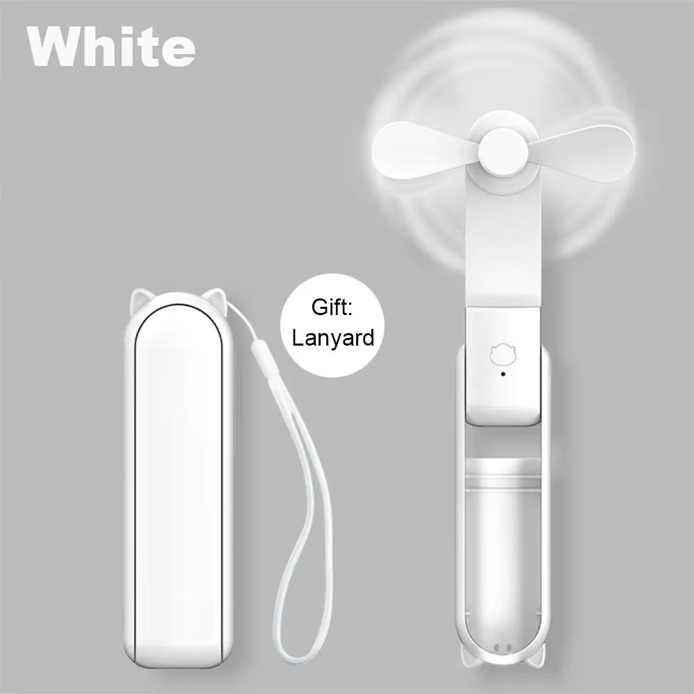 Portable Mini Handheld Fan Small Pocket Fan USB Rechargeable Battery Fan Folding Cooling Hand Fan Mini USB Fan with Power Bank
