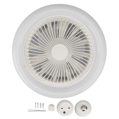 9,8 Zoll LED Deckenventilatorleuchte Leise 3 Gänge Deckenventilator mit E27 Lampe für Wohnzimmer 86?265 V Weiß