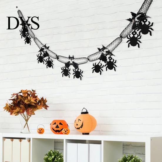 Halloween Party Decorations 10 FT Garland, Spooky Spider Bat Pumpkin Hanging Bunting Classic Holiday Celebration Ornaments Banner Decoration