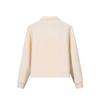 Anta Solid Color Polo Neck Pullover Long Sleeve Sweatshirt Women sweatshirt Corn-White 162617714-1