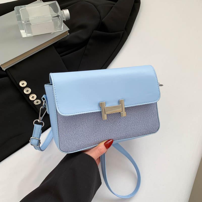 

Маленькая сумка с ретро-текстурой женская 2025 лето новая повседневная портативная маленькая квадратная сумка модная в иностранном стиле сумка-мессенджер синий