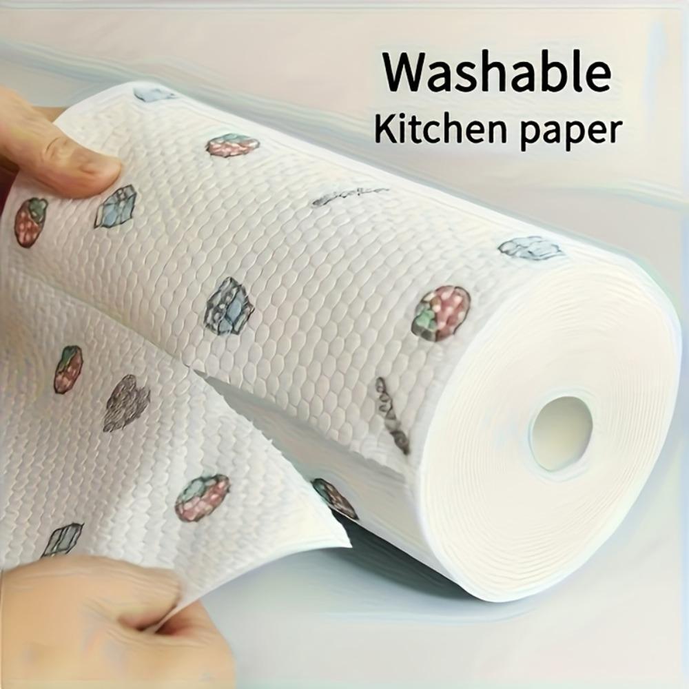 100/400-Sheet Reusable Cleaning Cloths - Random Print Lazy Rags, Degreasing Washable Dry&Wet Wipes, Kitchen Paper