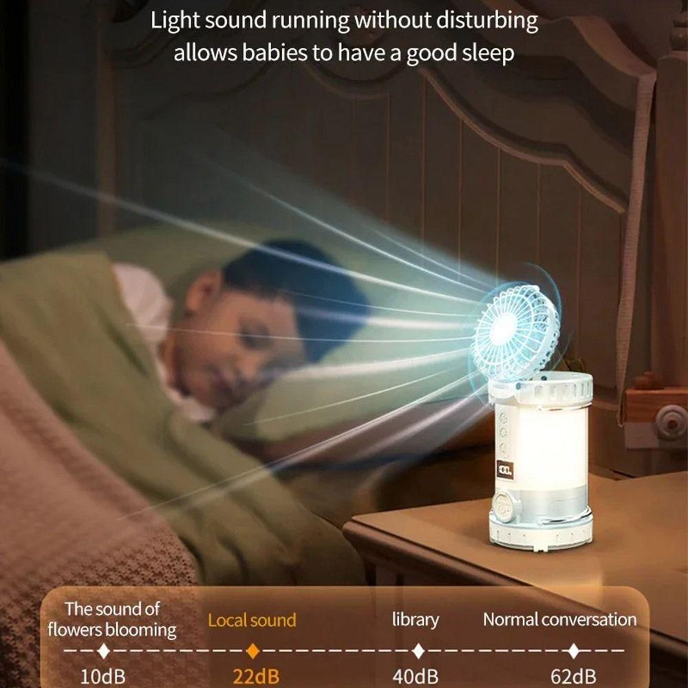 LCD Digital Display Camping Tent Light Three Wind Speed Searchlight LED Light with Fan  Emergency