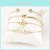 Retro Kaktus Knoten 4-teiliges Armbandset Geometrisches Diamantarmband
