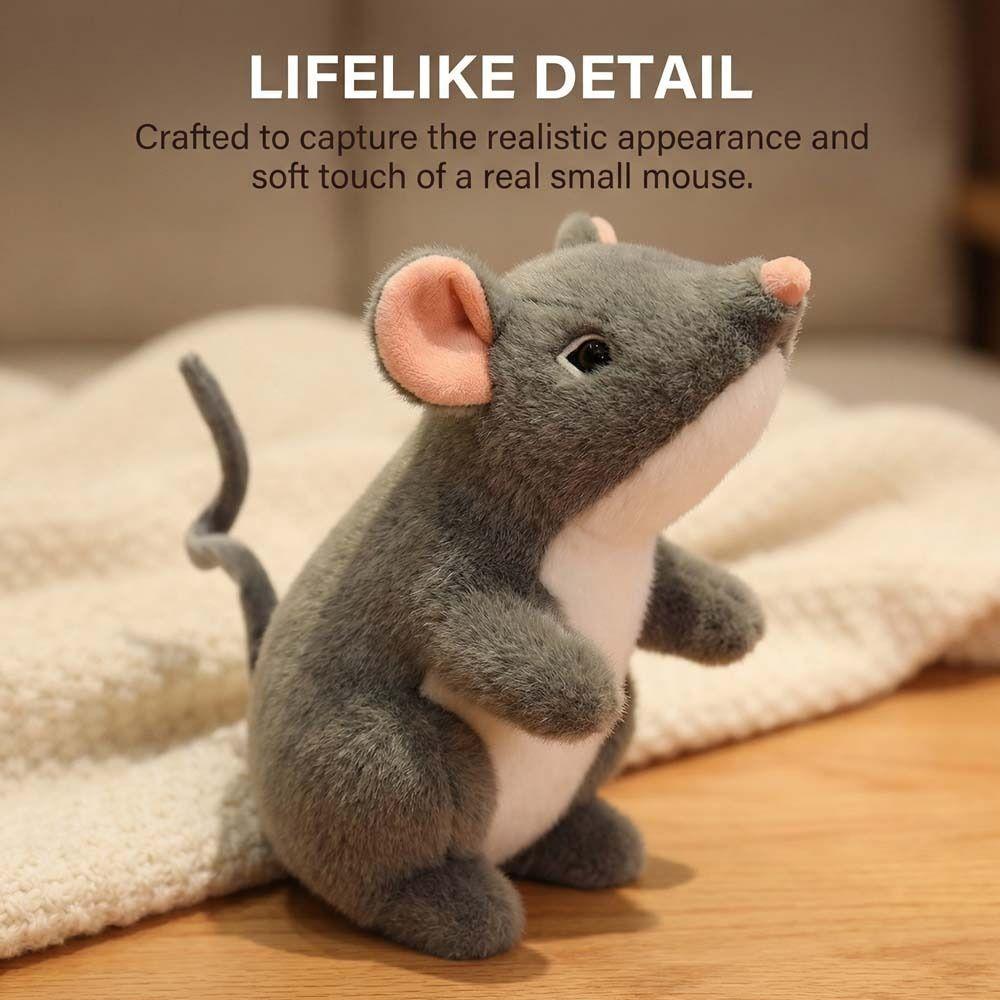 Lifelike Little Mouse Simulated Mouse Plush Doll Kawaii Cartoon Mouse Plush Toys  Festival Gift