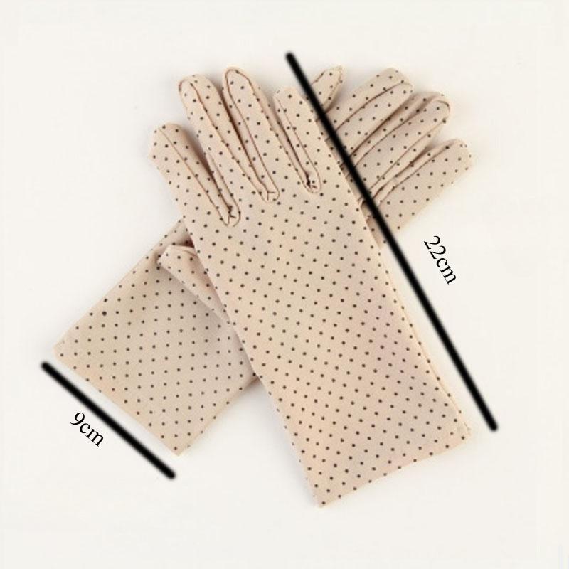 2Pairs Summer Drive Women Sun Protection Wrist Gloves Mittens Dot Elastic Lady Girl Women's Gloves