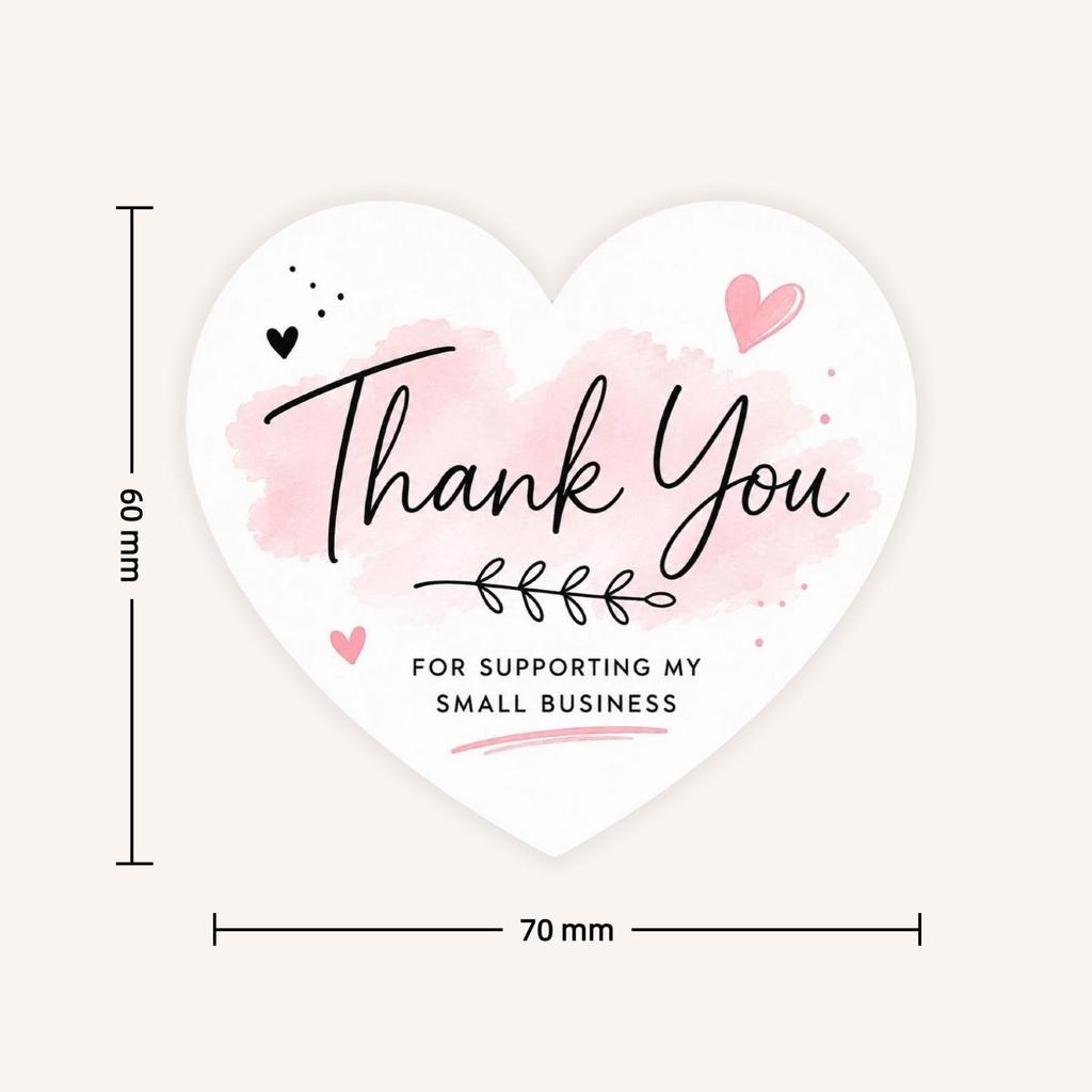 Heart-Shaped Gentle Style Thank You Card for Handmade Gift Box Decoration