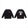 Unisex lässiger übergroßer Rundhals-Pullover mit Schriftzug-Print leichter Baumwoll-Hoodie