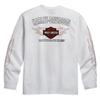 Harley-Davidson Herren S Strick Flamme Weiß Langarm Blumenprint T-Shirt