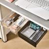 Under-Desk Drawer Storage Box with Hidden Pen Holder for Office Supplies and Stationery